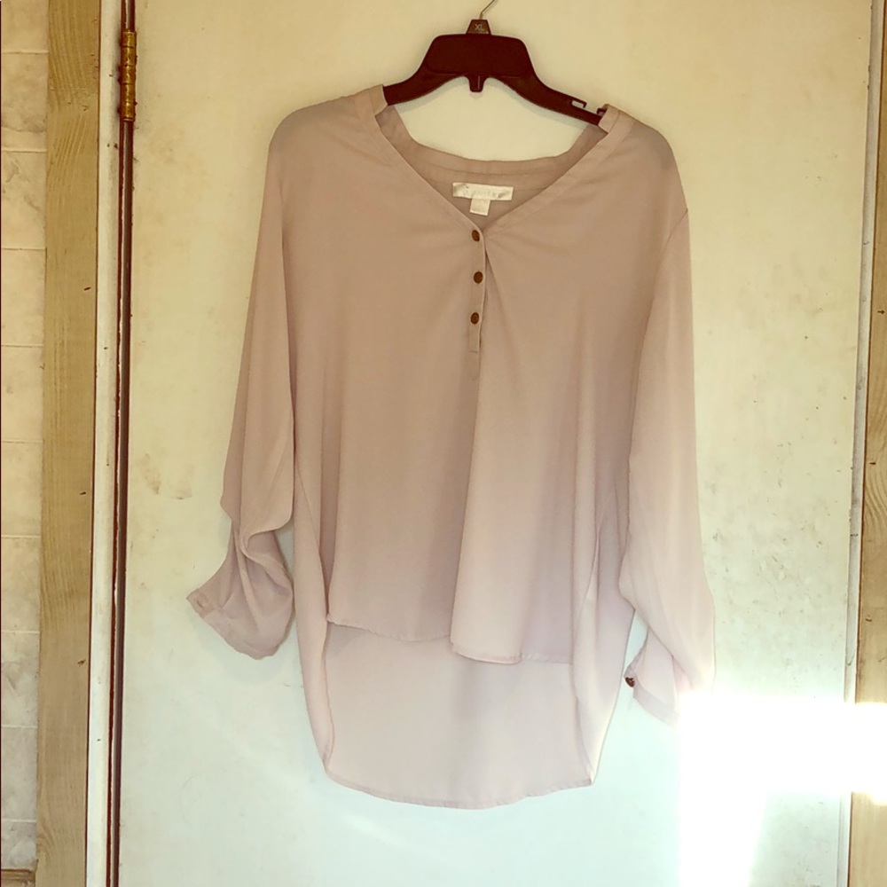 Sheer light pink blouse